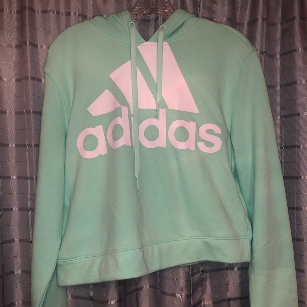 Adidas Mint Cropped Hoodie